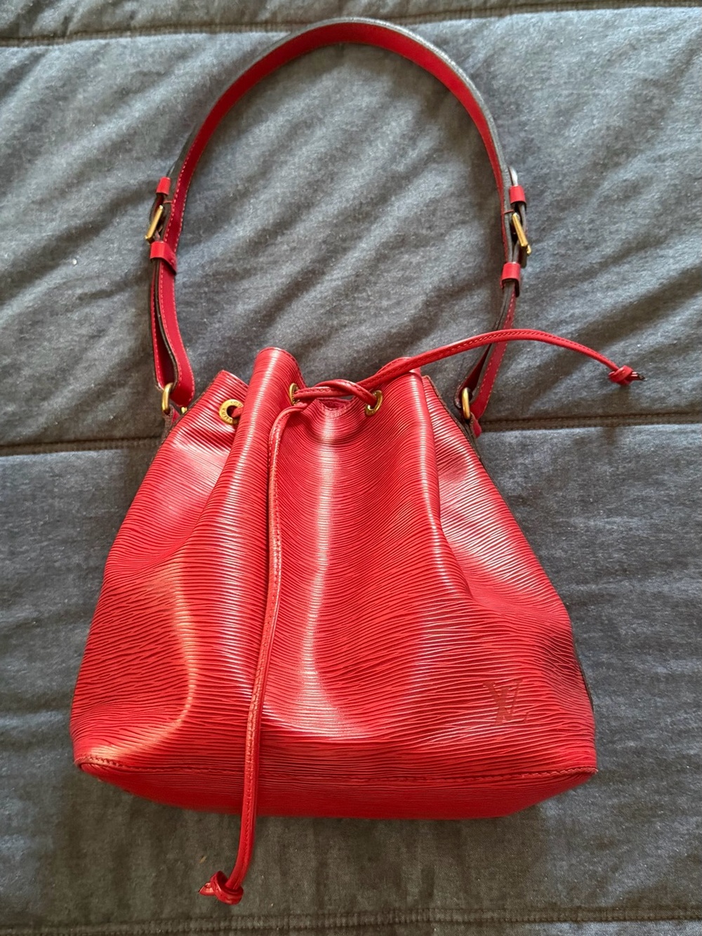 Louis Vuitton Petit Noe Red Epi Leather